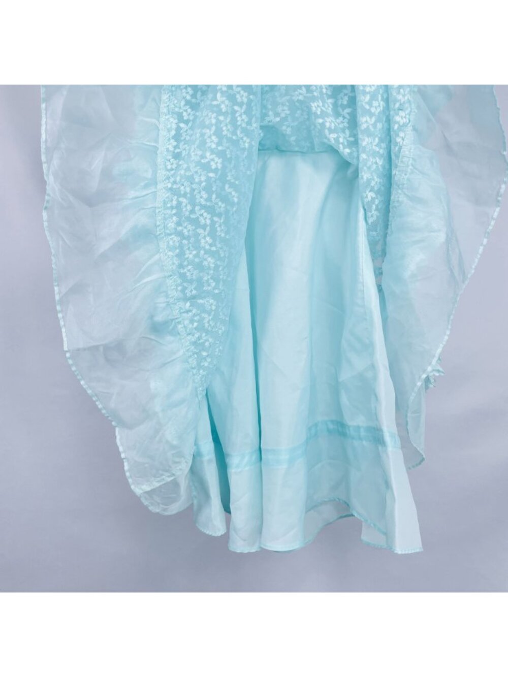 Vintage Classmates 1980s 80s Girls Mint Blue Lace Ruffle Pageant Twirl Dress 8 - Picture 15 of 16